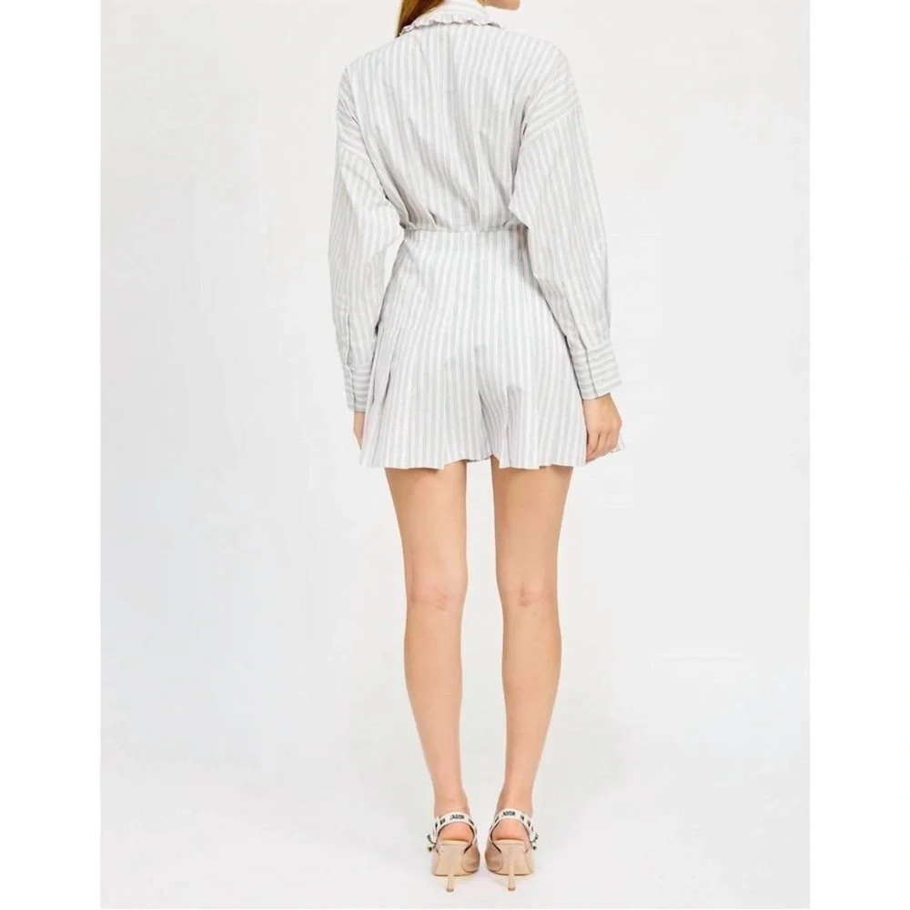 En Saison Striped Ruffle-Collar Mini Dress – XS - Picture 9 of 9